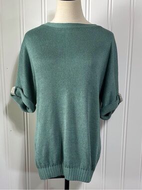 Women's Lightweight Crewneck Knit Top - Seafoam Green